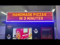 55-inch touchscreen pizza vending machine with heating and baking system, featuring an LED lightbox