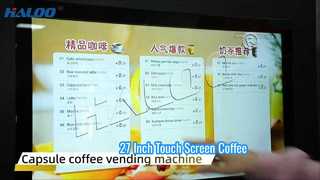 Haloo 27 inch touch screen hot and cold beverage capsule coffee machine with 14 flavors and automatic