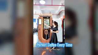 Haloo freshly ground coffee vending machine with 27 inch touchscreen and Automatic cup droppingand c