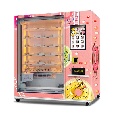 Large capacity 21.5-inch touchscreen cake vending machine with color steel plate foam frame and XY shipping system