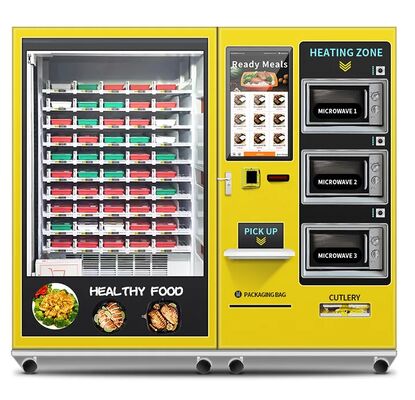 32 inch touch screen large capacity semi-automatic lunch box machine with 3 microwave ovens, customizable stickers for the entire machine