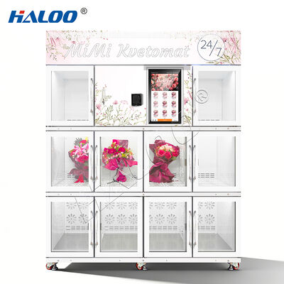 Halo 21.5-inch touch screen flower vending machine with refrigeration and preservation system, made of galvanized sheet material