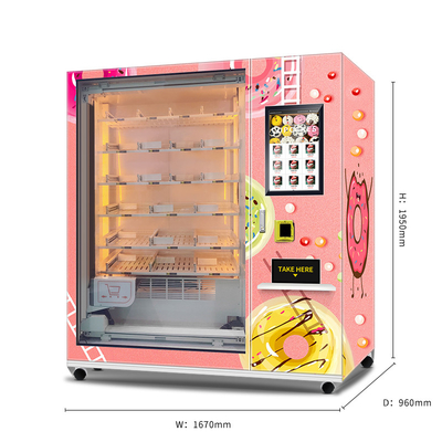 Lift System Refrigerator Automatic Cupcake Vending Machine Salad Fresh Food Vending Machine With 21.5inch Touch Screen