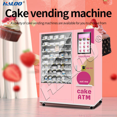 Lift System Refrigerator Automatic Cupcake Vending Machine Salad Fresh Food Vending Machine With 21.5inch Touch Screen