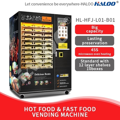 24 hours hot meal vending machine with microwave fast heating function
