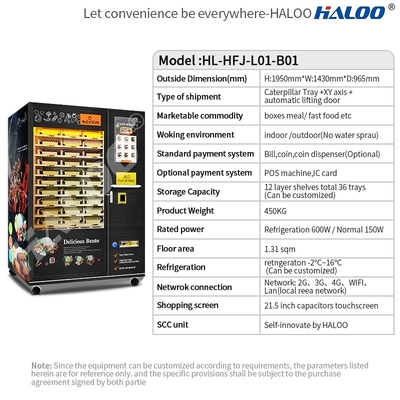 24 hours hot meal vending machine with microwave fast heating function