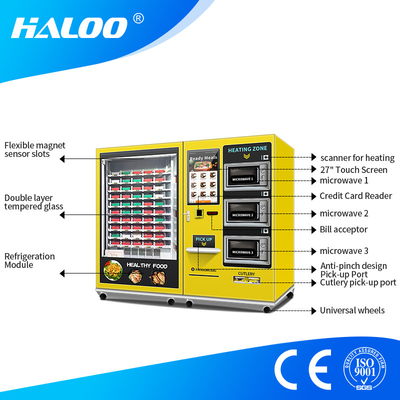 GYM Healthy Food Nutritious diet Vending Machine Semi-Automatic Customized Hot Food Vending Machine With 3 Microwave