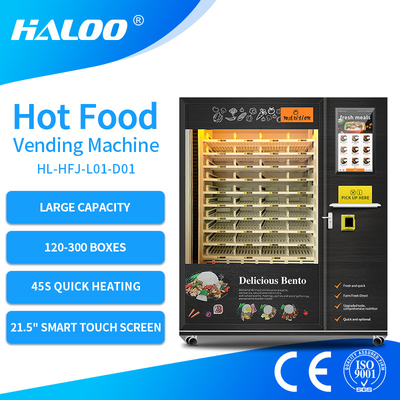 Large Capacity Automatic Fast Food Breakfast Meal Lunch Box Hot food Vending Machine With Microwave Heating