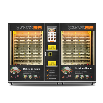 Large Capacity 2 Cabinets Hot Food Vending Machine with Microwave Heating and Smart Touch Screen