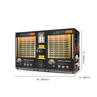 Large Capacity 2 Cabinets Hot Food Vending Machine with Microwave Heating and Smart Touch Screen