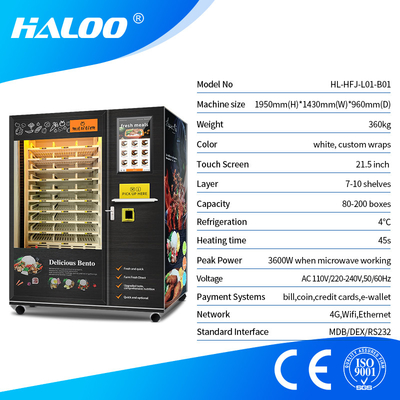 College Campus Hot Meals Vending Machine With Heating Function Automatic Hot Meals Vending Machine