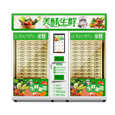 24 hours refrigerator cooling fresh vegetable and fruit vending machine with XY elevator