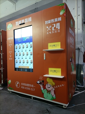 OEM ODM Microwave Hot Food Vending Machine with 49 inch big touch screen for advertisement