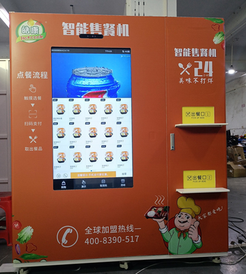 OEM ODM Microwave Hot Food Vending Machine with 49 inch big touch screen for advertisement