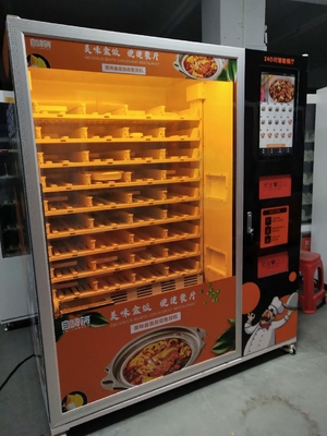 High heating efficiency automatic food vending machine with microwave