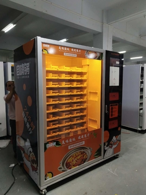 High heating efficiency automatic food vending machine with microwave