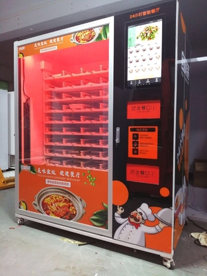 High heating efficiency automatic food vending machine with microwave
