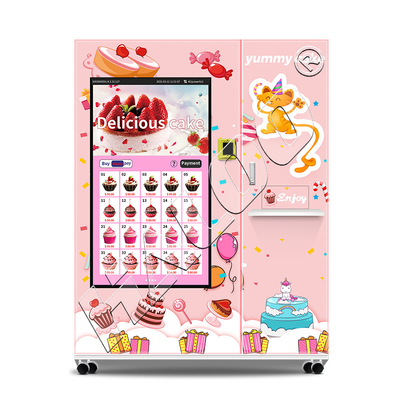 Haloo Vending Machine Manufacturer 21.5 Inches Advertisement Smart Touch Screen  Cake Vending Machine