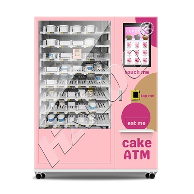 Haloo Vending Machine Manufacturer 21.5 Inches Advertisement Smart Touch Screen  Cake Vending Machine