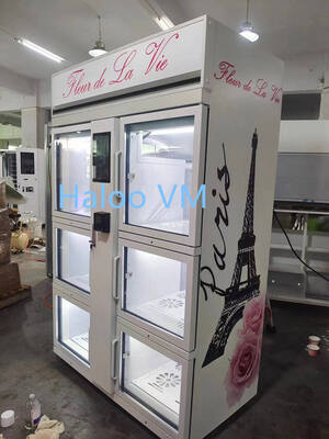 Haloo Vending Machine SupplierBig Size 6 Locker Vending Machine 10.1inch Touch Screen Choose Flowers on the Machine