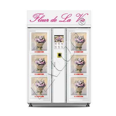 Haloo Vending Machine SupplierBig Size 6 Locker Vending Machine 10.1inch Touch Screen Choose Flowers on the Machine