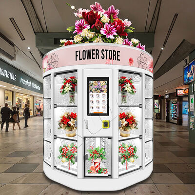 Haloo Fresh Flower Vending Machine White 13 Locker Big Bouquet Hot Selling for Shopping Mall Credit Card Payment System