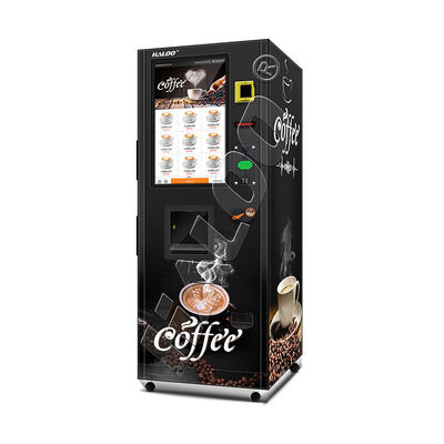 Haloo 32 inch touch screen solid instant coffee vending machine with built-in water pump and semiconductor refrigeration