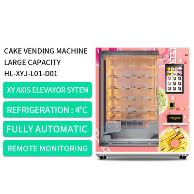 Large capacity 21.5-inch touchscreen cake vending machine with color steel plate foam frame and XY shipping system