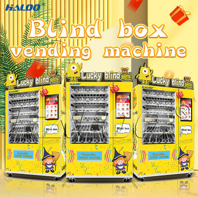 21.5-inch touchscreen blind box vending machine with thickened sheet metal body, double-layer explosion-proof tempered glass, and anti-theft dispensing port