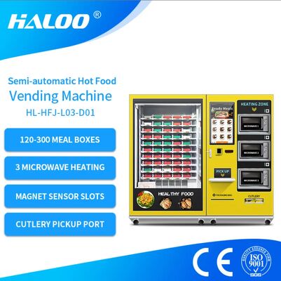 32 inch touch screen large capacity semi-automatic lunch box machine with 3 microwave ovens, customizable stickers for the entire machine