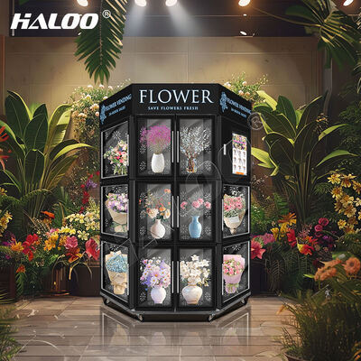Haloo flower vending machine with SDK function, stainless steel body with cooling and humidification system