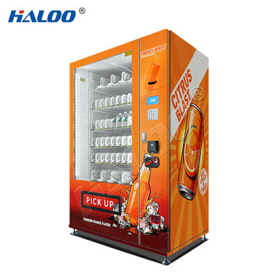 Haloo 21.5-inch beverage and snack vending machine with 360-capacity, defogging glass door, sturdy and durable