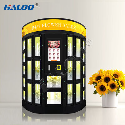 Haloo flower vending machine with thickened metal plate for durability comes with SDK function and refrigeration system