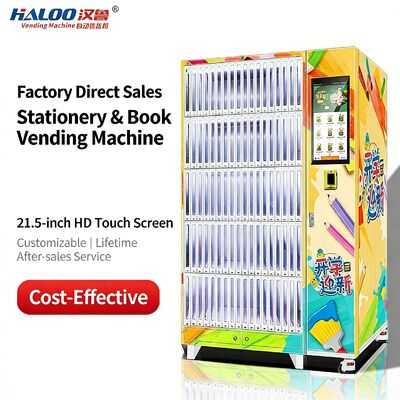 Haloo book vending machine with intelligent electronic lock and thick transparent explosion-proof cabinet door