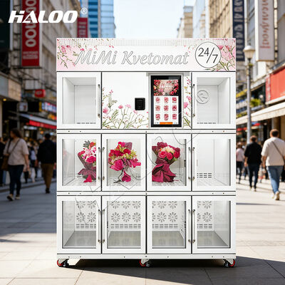 Halo 21.5-inch touch screen flower vending machine with refrigeration and preservation system, made of galvanized sheet material