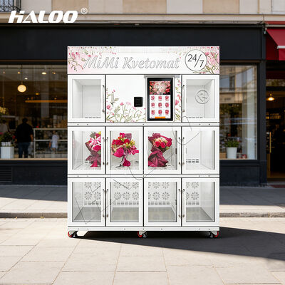 Halo 21.5-inch touch screen flower vending machine with refrigeration and preservation system, made of galvanized sheet material
