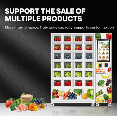 Halo 24 grid smart vending locker thickened galvanized sheet outer shell and three-layer glass door with cooling system ﻿