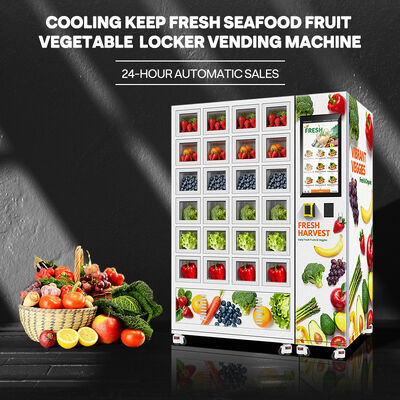 Halo 24 grid smart vending locker thickened galvanized sheet outer shell and three-layer glass door with cooling system ﻿