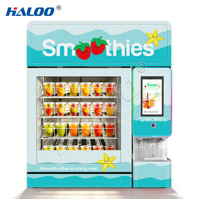 Haloo 2016 frozen smoothie vending machine with over 20 fruit flavors and hot water cleaning module made of thickened galvanized sheet material