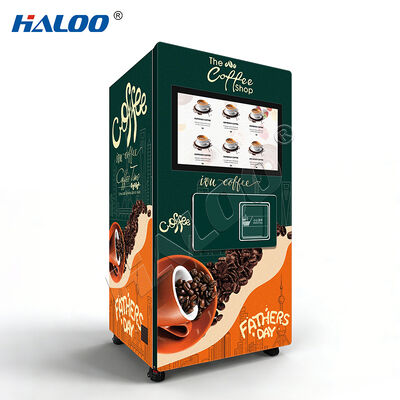 Haloo 27 inch touch screen hot and cold beverage capsule coffee machine with 14 flavors and automatic cleaning function