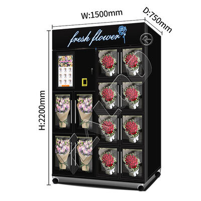 Automatic Refrigerated Flower Vending Machine with touchscreen & galvanized sheet  | Smart Bouquet Dispenser for Malls and Airports