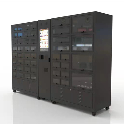 Refrigerate  Locker Vending Machine With 48 Cells Black Color Cooling Locker Vending Machine