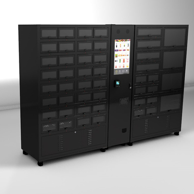 Refrigerate  Locker Vending Machine With 48 Cells Black Color Cooling Locker Vending Machine