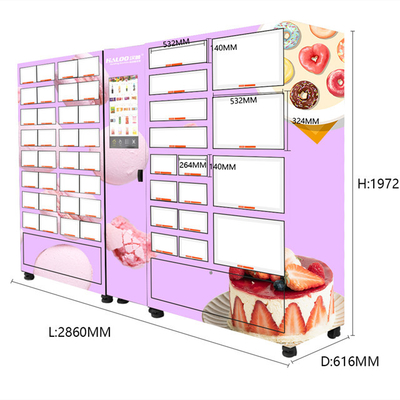 Cooling Vending Cabinet For Seafood With 21.5 Inch Touch Screen Vending Machine Cooling Lockers