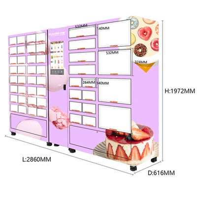 Cakes Desserts Egg Fresh Food Locker Vending Machine With Cooling And Advertising Screen