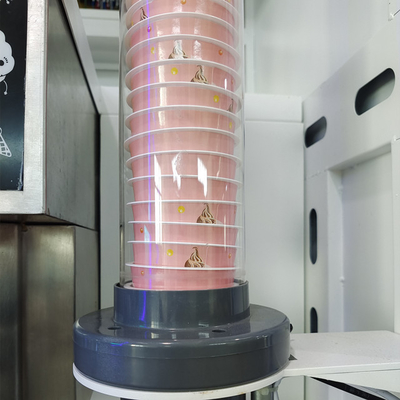 Quick Making Automatic Soft Ice Cream Vending Machine With Attractive LED Colorful Lights And LED Light Box