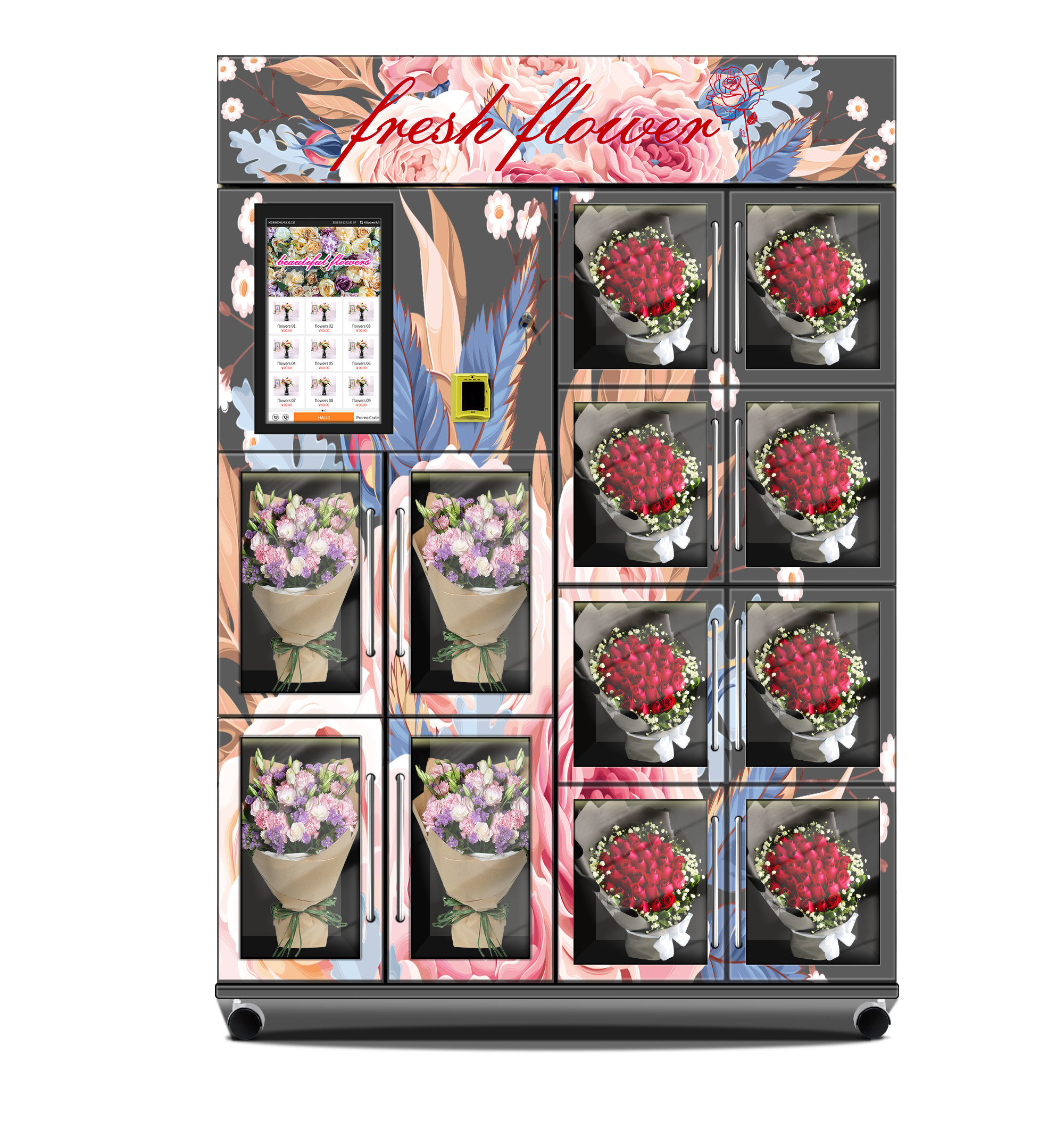Automatic Refrigerated Flower Vending Machine with touchscreen ...
