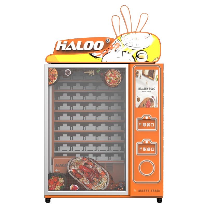 Big Capacity Fresh Hot Meals Vending Machines With Dual Microwave Oven