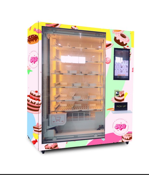 8 Shelves Sprinkles Cupcake Vending Machine With Elevator And Refrigerator